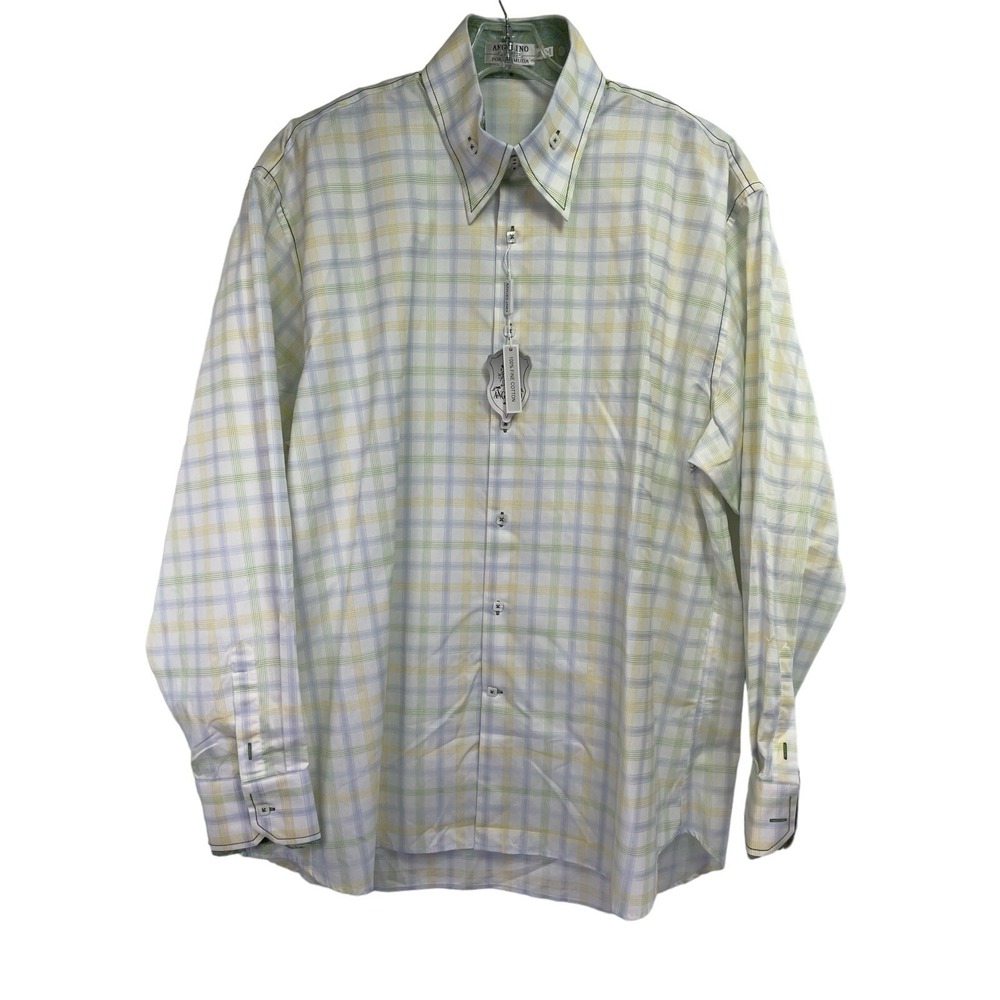 Angelino for Bermuda Mens‎ Sz 5x Multicolor Plaid Button Down Shirt (k43)NWTs